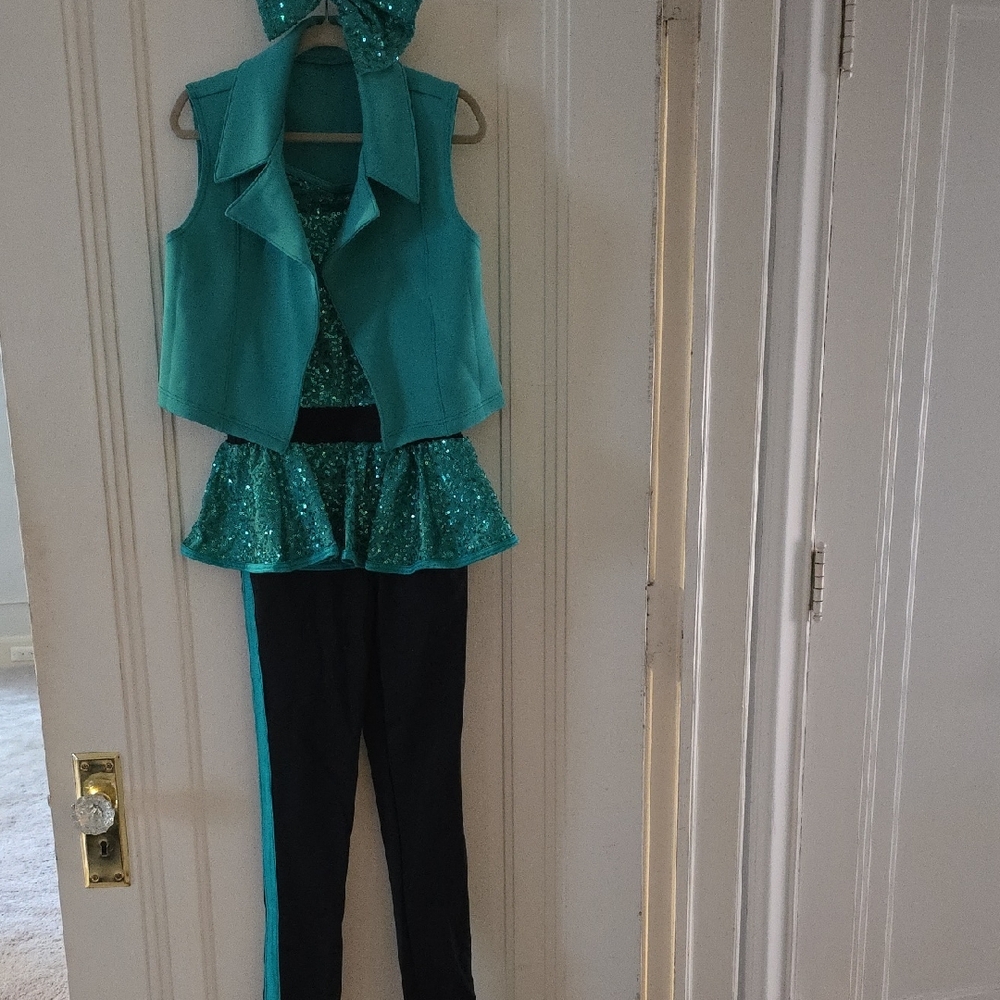 Weissman Teal and Black Dance Costume